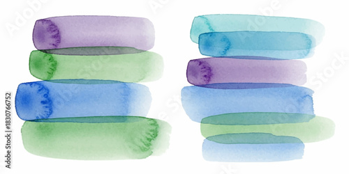 Colorful plastic bottles and caps stacked on white for art