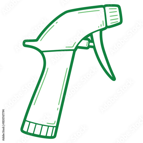 Green Spray Bottle Illustration Vector Art for Cleaning and Gardening Purposes Simple and Minimalist Design