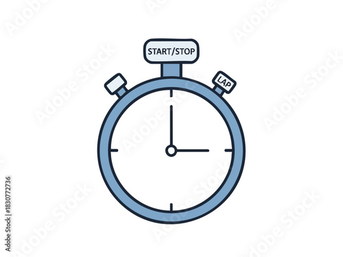 Illustration of a blue stopwatch with startstop and lap buttons.