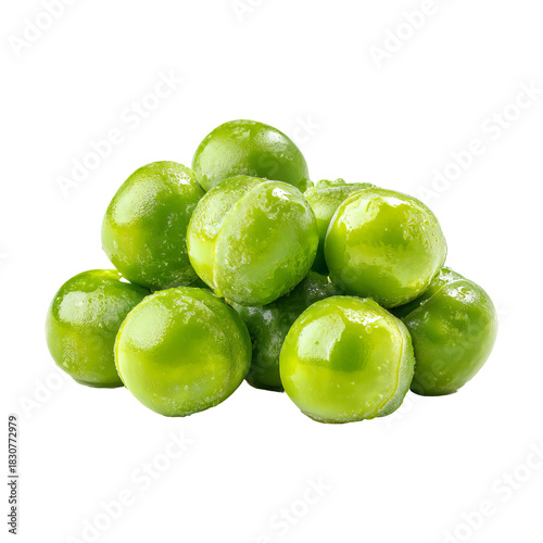 Pile of bright green peas