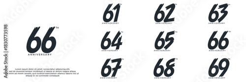 set anniversary year logo designs. abstract number, icon, vector illustration	