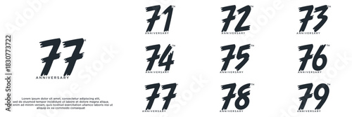 set anniversary year logo designs. abstract number, icon, vector illustration	