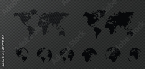 back and grey world map with abstract background