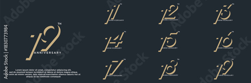 set anniversary year logo designs. abstract number, icon, vector illustration	