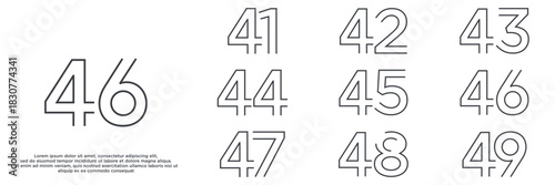 set anniversary year logo designs. abstract number, icon, vector illustration	