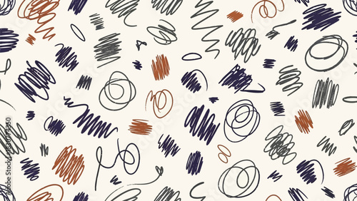 Playful scribble pattern in neutral tones for creative projects brings a modern, artistic touch to backgrounds, textiles, and unique designs