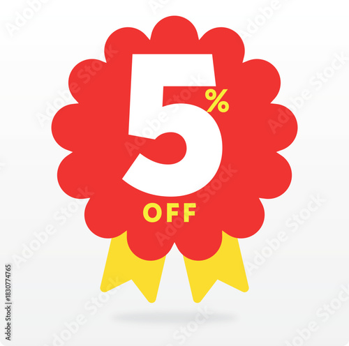 5%, company, offer, store, advertisement, market, advertising, promo, value, sale, special, shop, prize, highlight. Retail, annual, banner, set, icon, vector, template