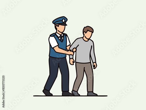 Police Officer Arresting a Suspect Illustration.
