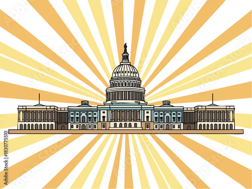 Illustration of the United States Capitol Building in Washington D.C.