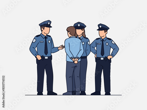 Police Officers Arresting a Suspect - Law Enforcement in Action.