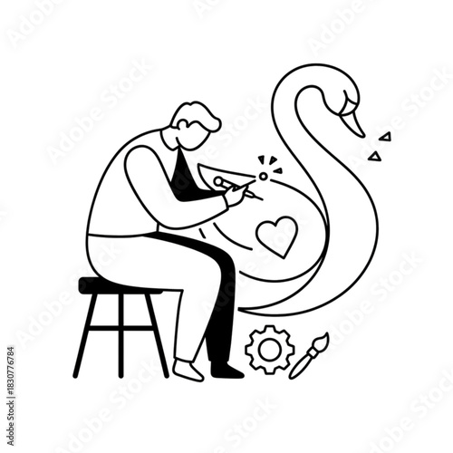 Creative Process of Sculpting a Swan