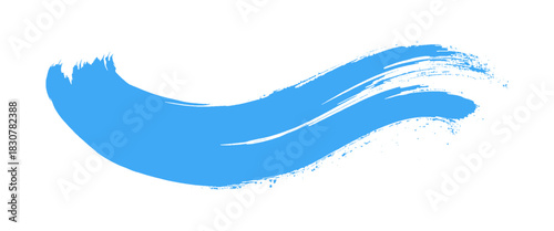 Vector minimal blue brush stroke texture on white background