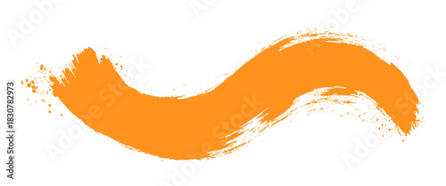 Vector minimal gold paint stroke wave shape Isolated on white background