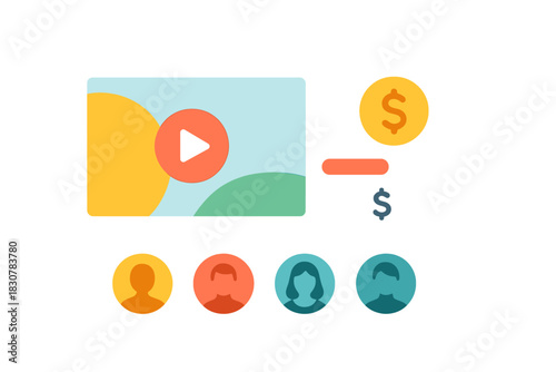 Video content monetization model showing revenue, costs, and audience profiles