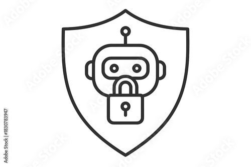 Secure chatbot icon symbolizing digital privacy restricted access and robust cyber security defense