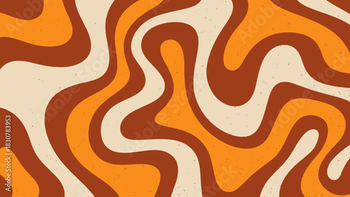 Retro groovy swirl pattern in earthy tones for vintage inspired design