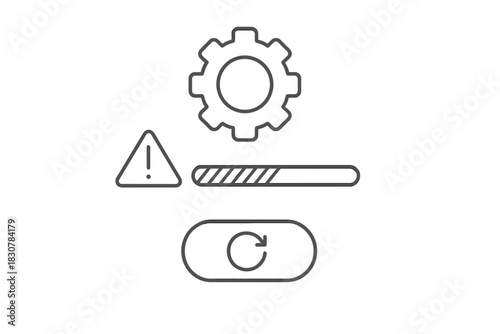 Configuration, alert, data loading, and synchronization symbols for user interface design