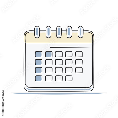 Hand drawn calendar icon for scheduling and planning appointments
