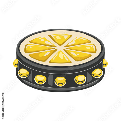 Hand Drum with Shaker Sound Effects and Metallic Accents Musical Percussion