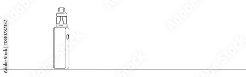 Continuous one thin smooth line simple minimalistic drawing of a vape pen on a white background