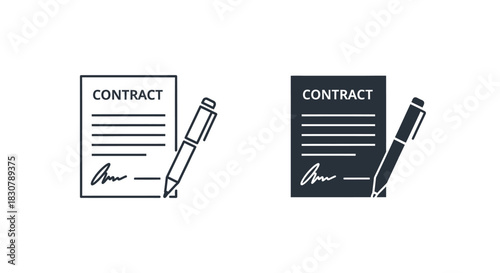 Formal agreement document with signature and pen, representing legal commitment and business deal.