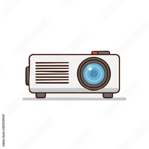 Modern multimedia projector device for business meetings home entertainment illustration