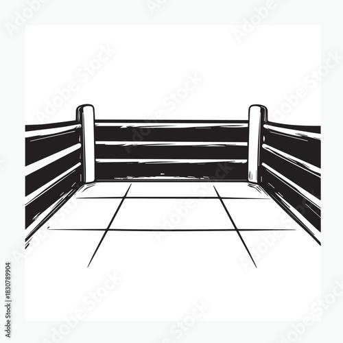 3d boxing ring vector illustration