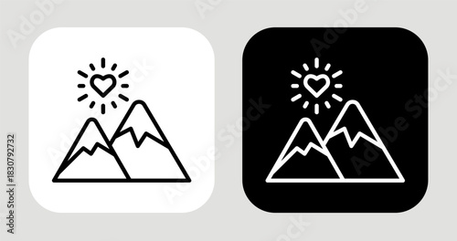 Passion Rise Icon In Black and White Line Style