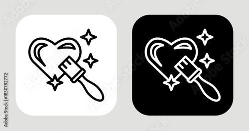 Creative Passion Icon In Black and White Line Style