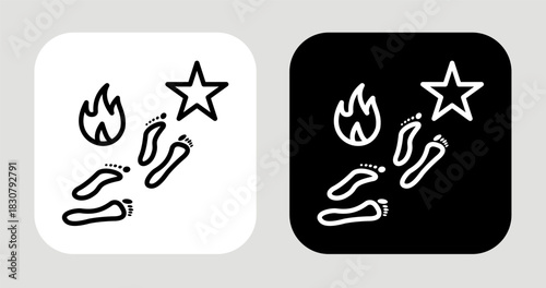 Follow Your Fire Icon In Black and White Line Style