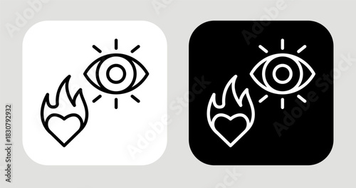 Vision of Passion Icon In Black and White Line Style