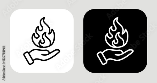 Inspired Push Icon In Black and White Line Style