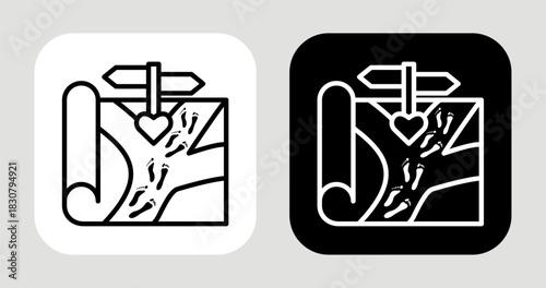 Value Path Icon In Black and White Line Style