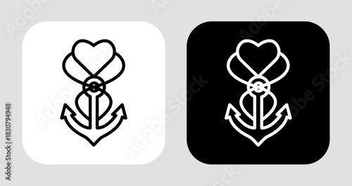 Anchors of Belief Icon In Black and White Line Style