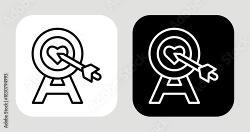 Aligned Action Icon In Black and White Line Style