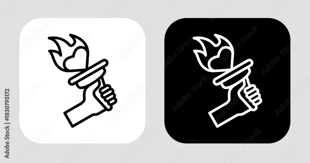 Obraz premium Belief Catalyst Icon In Black and White Line Style