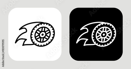 Driven by Belief Icon In Black and White Line Style