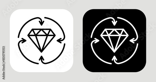 Core Integrity Icon In Black and White Line Style