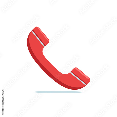 Retro red telephone handset icon graphic design communication symbol