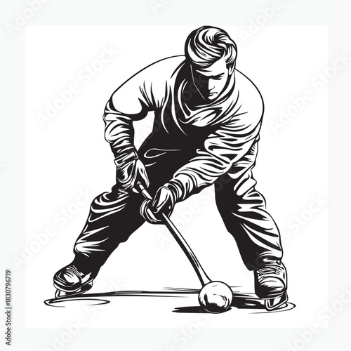 hockey player with ball