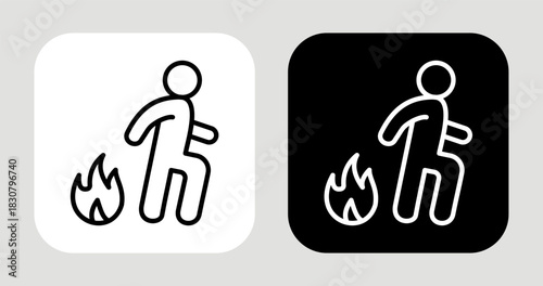 Burning Spirit Icon In Black and White Line Style