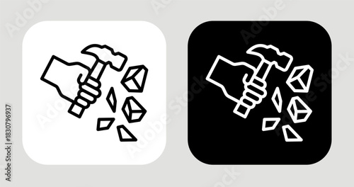 Relentless Will Icon In Black and White Line Style