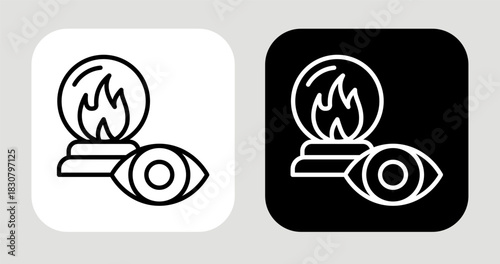 Ignite Vision Icon In Black and White Line Style
