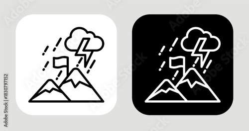 Unshaken Will Icon In Black and White Line Style