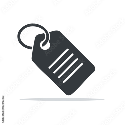 Black Price Tag with Ring for Merchandise or Retail Product Labeling