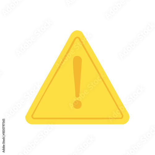Yellow warning sign icon with an exclamation mark in a triangle shape