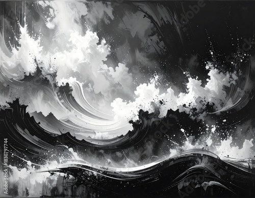 Powerful Stormy Seascape.
