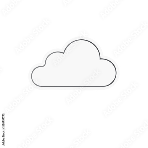 Simple Outline of a Fluffy Cloud with a Subtle Shadow Effect