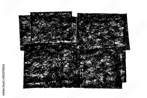 Black roller texture isolated on white background. Ink linocut. Black Friday sale banner background. Hand-drawn artistic charcoal texture. Grunge brush stroke. Vector illustration, EPS 10.