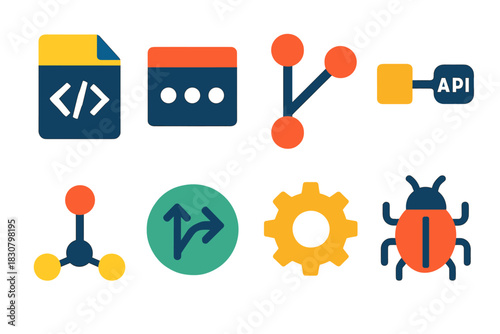 Programming and development icons for digital design projects